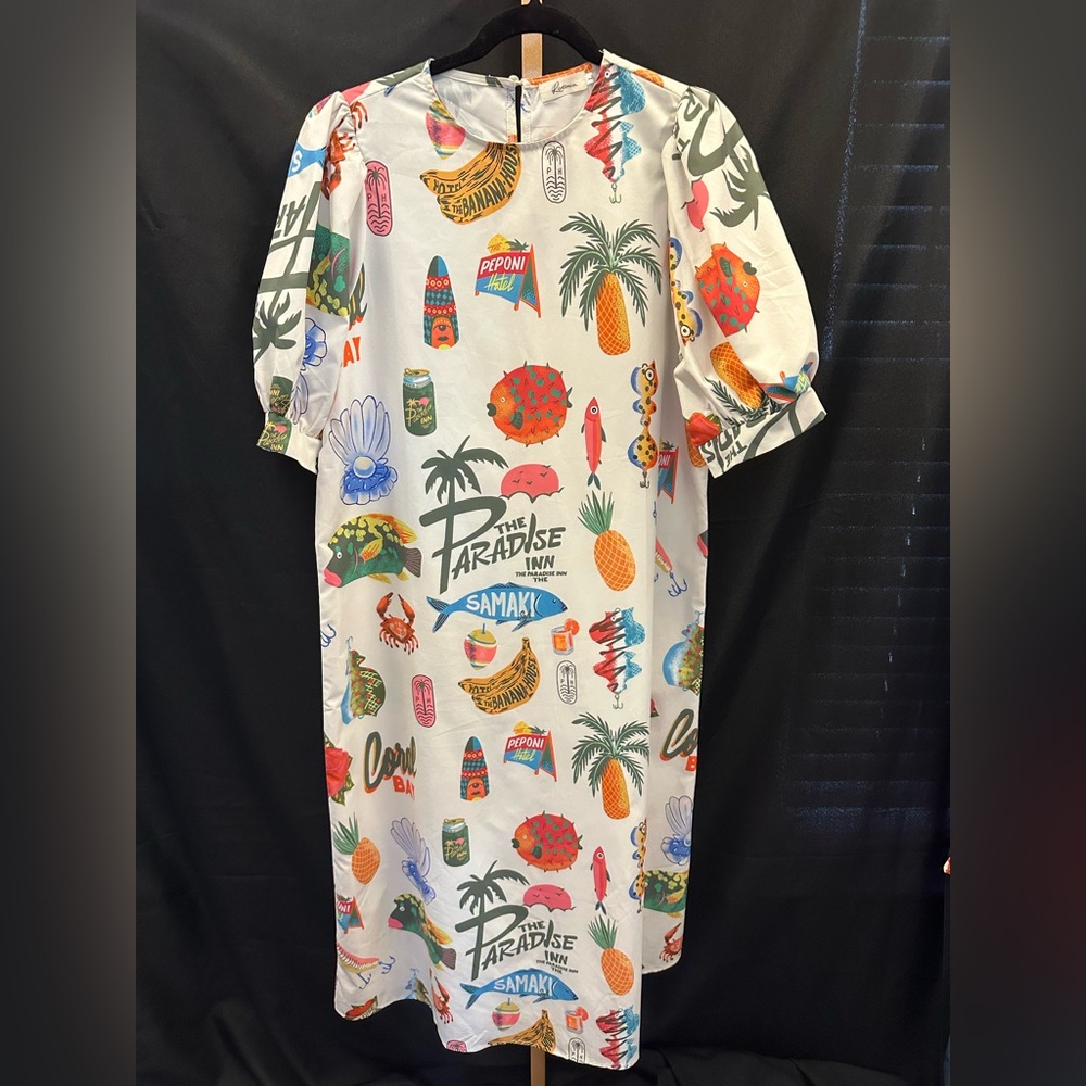 Rotimia Tropical Graphic Print Dress
